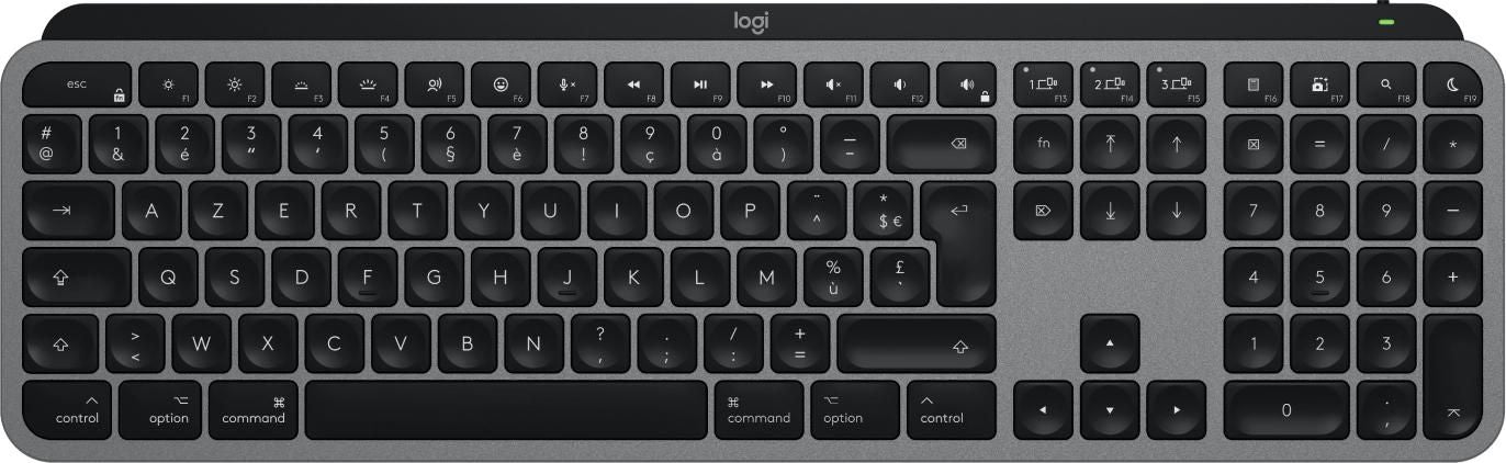 Logitech MX Keys S Für Mac – Tastatur, Kabellos (Bluetooth), FR-Layout (FR) – für macOS