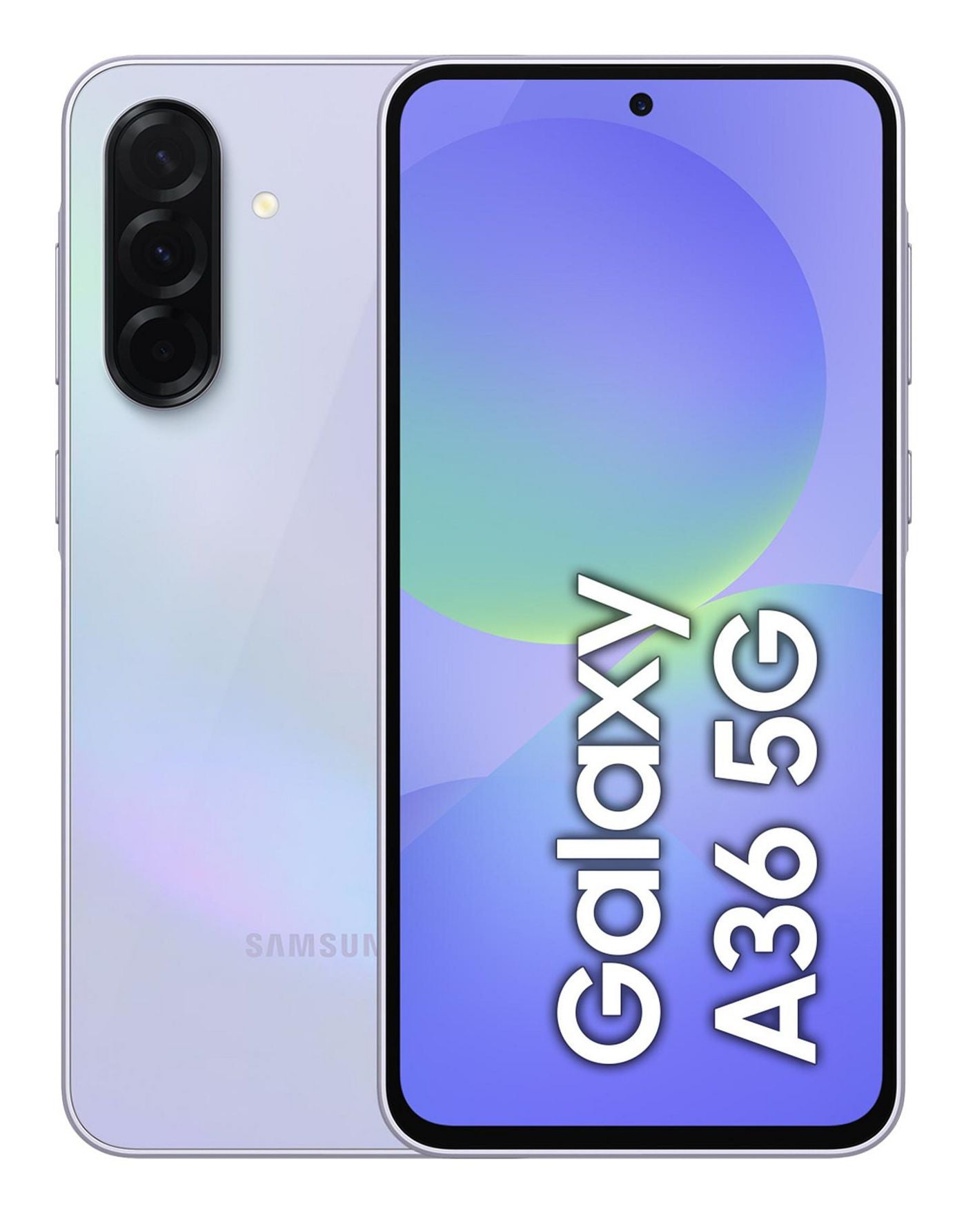 Samsung Galaxy A36 5G – Lavendel, 6,7", 1080 × 2340, Android 15, 128 GB, 6 GB, Dual-SIM, 5G, NFC, IP67