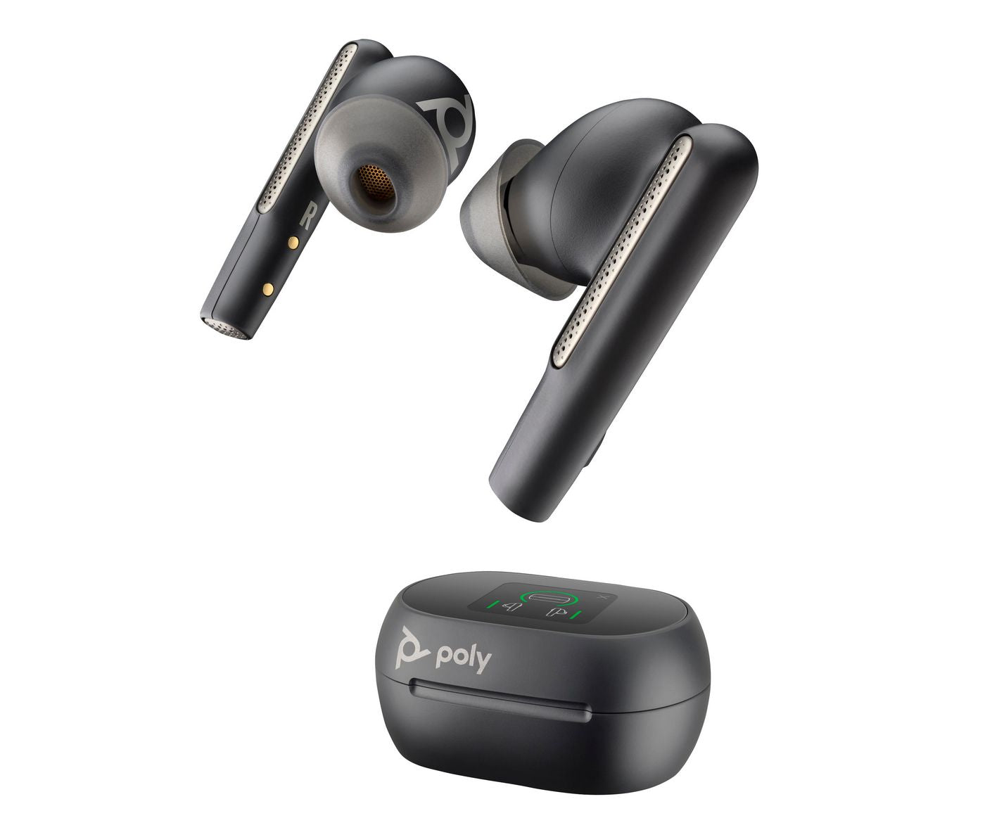 Poly EE 60+ UC – Headset – USB-C, Touchscreen-Ladung, Etui – Schwarz – für Microsoft Teams