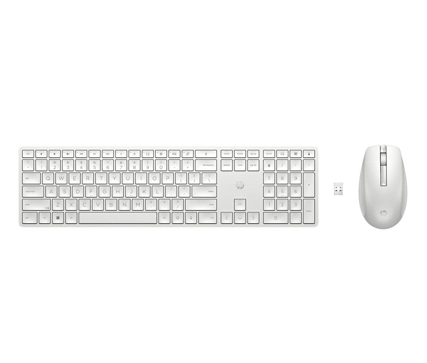 HP 650 – Tastatur-Maus-Set – kabellos 2,4 GHz – Membran – QWERTY (Nordic) – Weiss