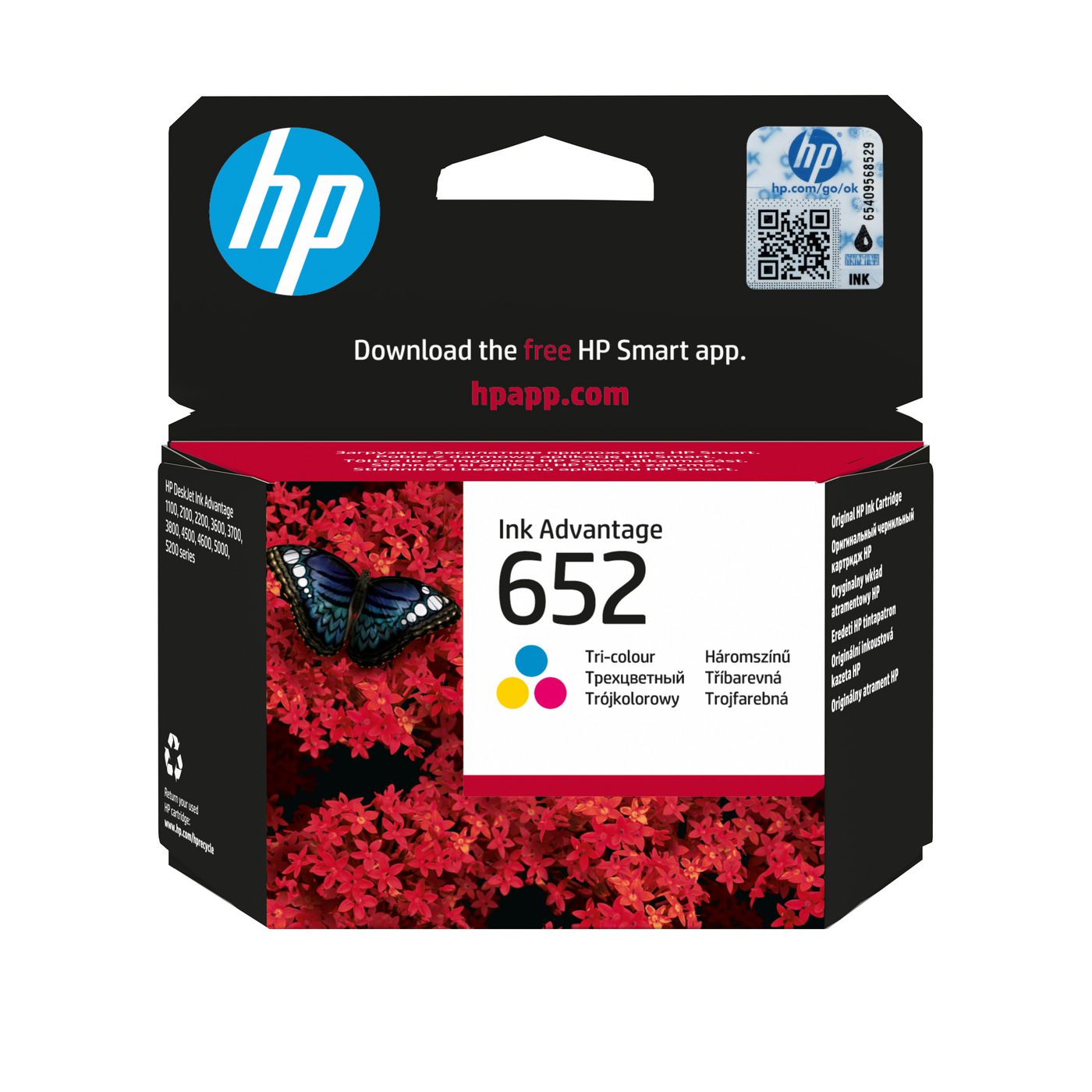 HP 652 Tintenpatronen-Multipack, Dreifarbig (Original) – 200 Seiten