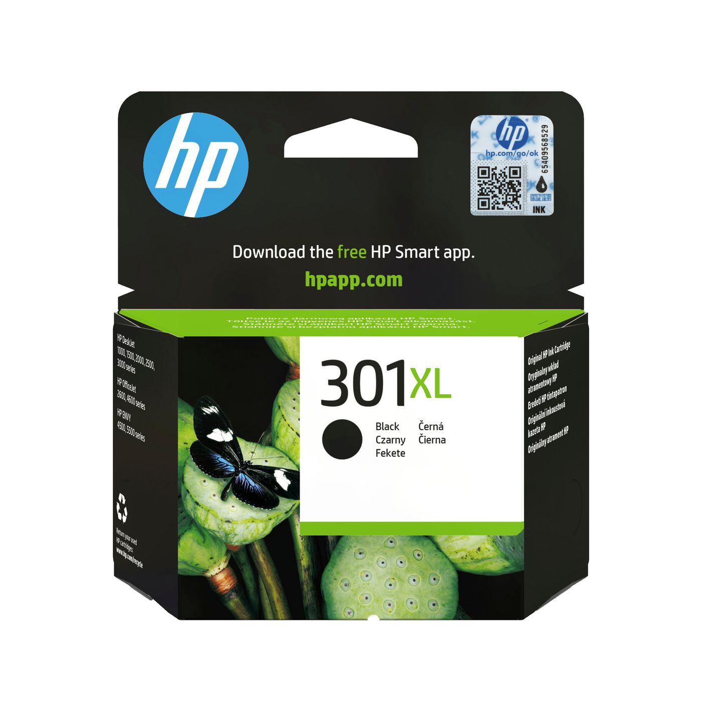 HP Tintenpatrone 301XL, Schwarz, Hohe Reichweite, Original