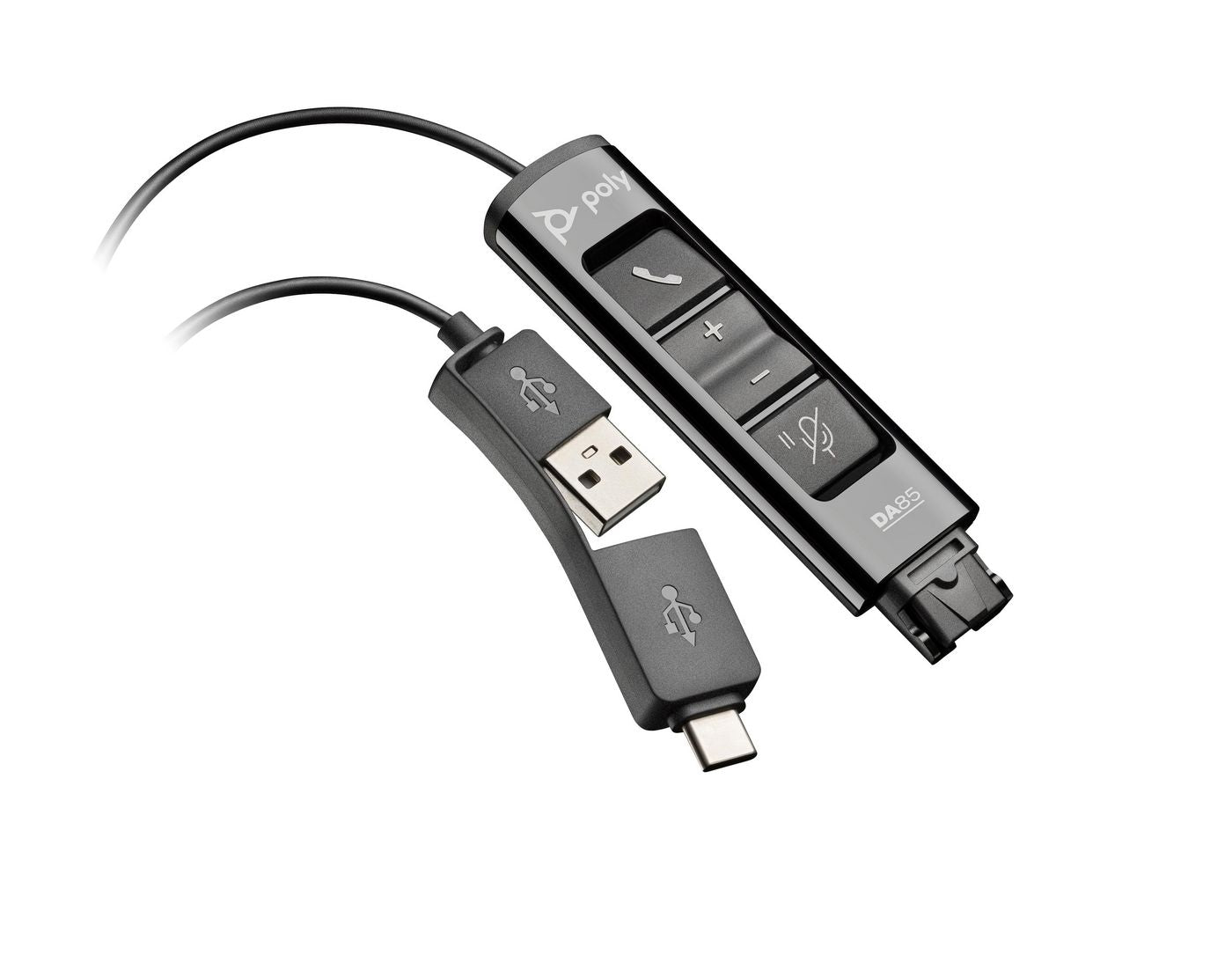 Poly USB-Adapter USB-A auf USB-C – Schwarz