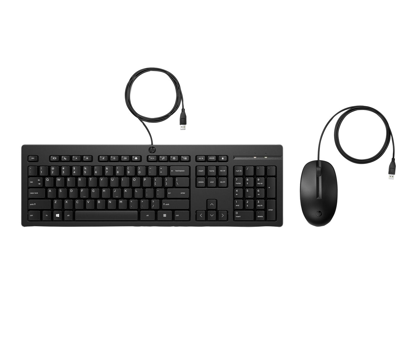 HP 225 – Tastatur-Maus-Set – 100% – kabelgebunden, USB-A – Schwarz