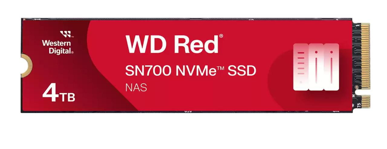 Western Digital Red SN700 – M.2 2280 NVMe SSD, 4 TB, PCIe 3.0, 3400 MB/s Lesen, für NAS