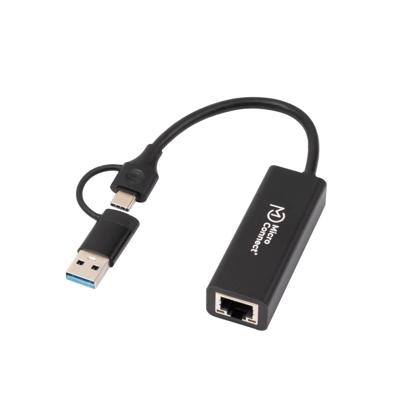 Microconnect USB-C/USB-A auf Ethernet (RJ-45) Adapter, 1 Gbit/s Ethernet