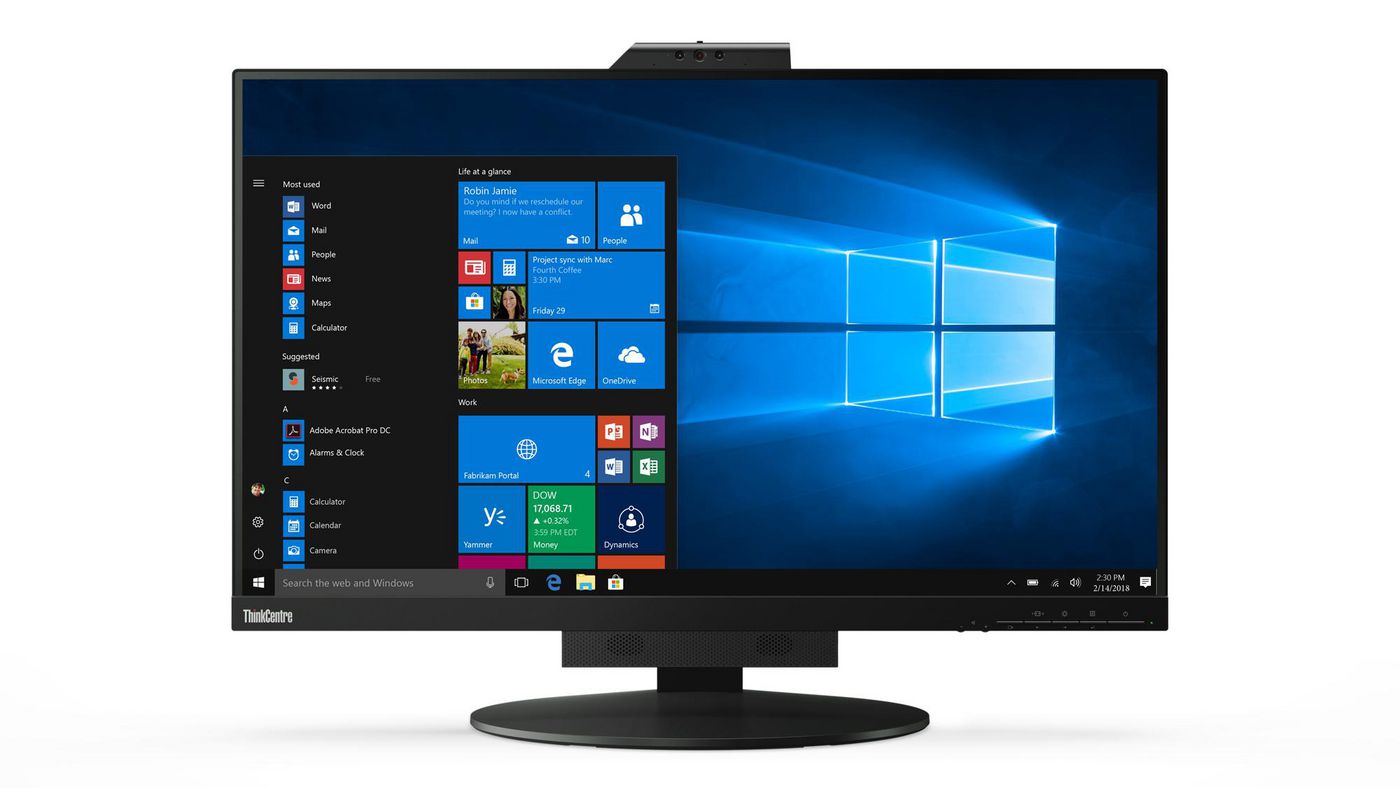 Lenovo ThinkCentre Tiny-In-One 27 – Monitor, 27", 350 cd/m², Webcam, Lautsprecher, VESA 100 × 100, Schwarz