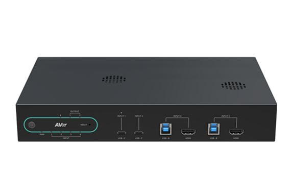 AVer 4K BYOM 4x2 USB und HDMI – Medien-Präsentationsmatrix-Schalter, Schwarz
