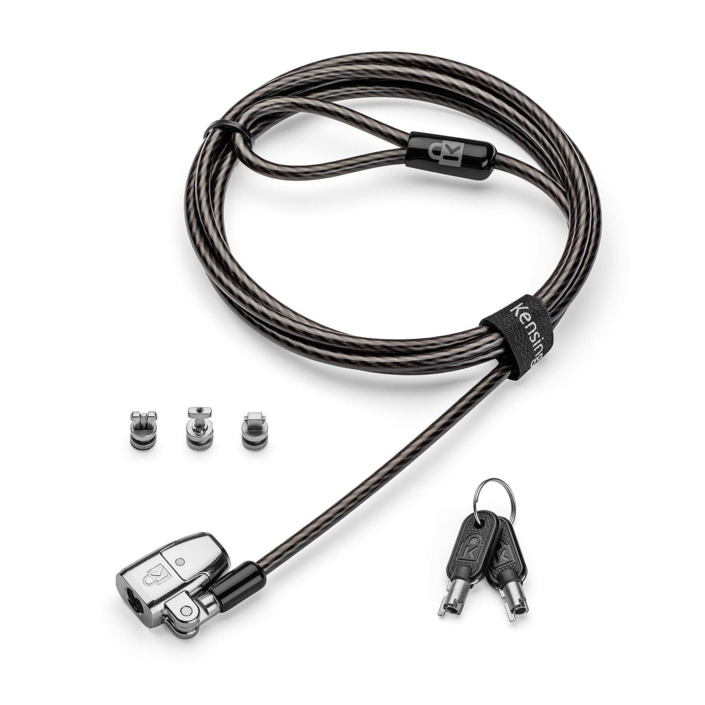 Kensington ClickSafe 2.0 Universelles Kabelschloss für Laptops – 1,8 m, mit Schlüssel – Schwarz/Silber