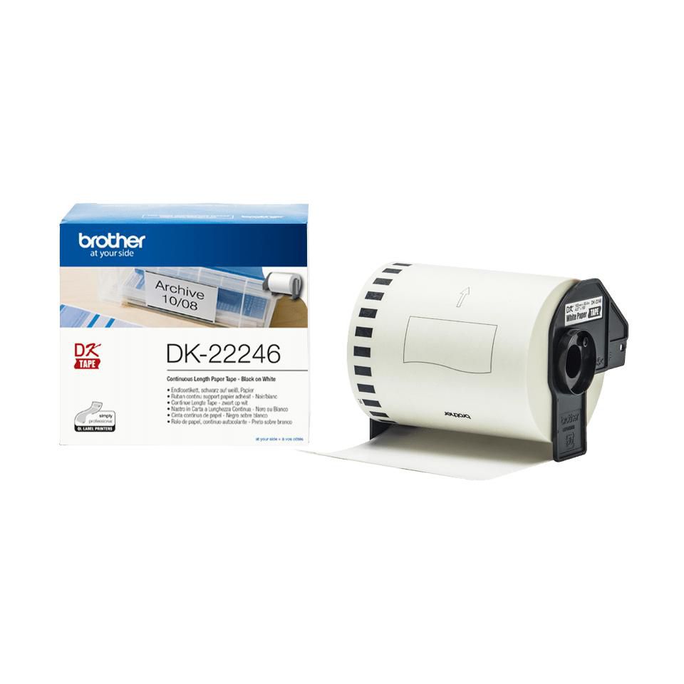 Brother DK-22246 – Endlos-Etiketten 103 × 30,5 m – Schwarz auf Weiss – Thermodirekt – für Brother QL-Serie