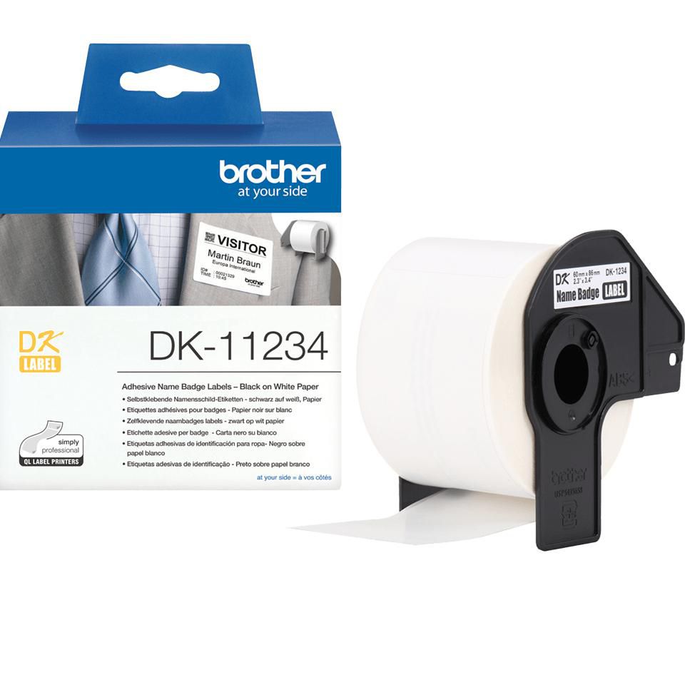 Brother DK-11234 – Etiketten (Rolle) 86 × 60 mm – weiss – wiederablösbar – 260 Etiketten/Rolle – für Brother Q