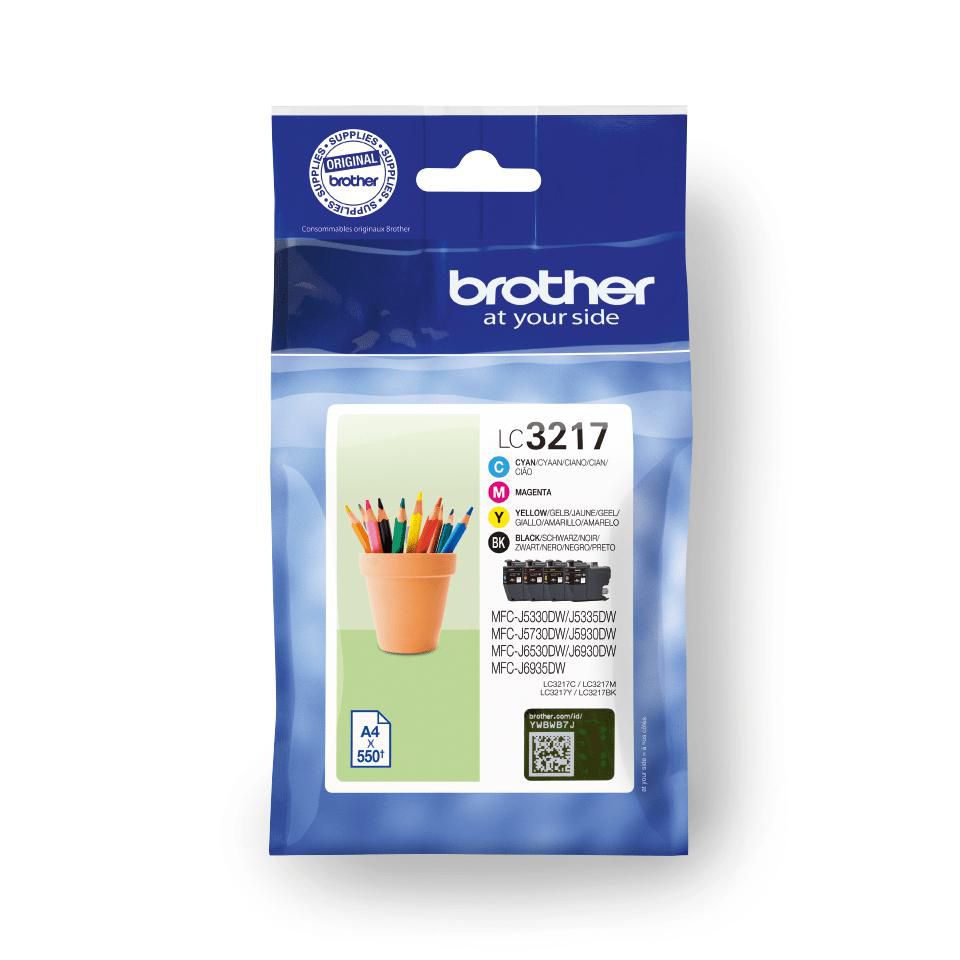 Brother Tintenpatronen-Multipack LC-3217VALDR, CMYK, 4er-Pack – für MFC-J6930DW, MFC-J5930DW, MFC-J5730DW und andere