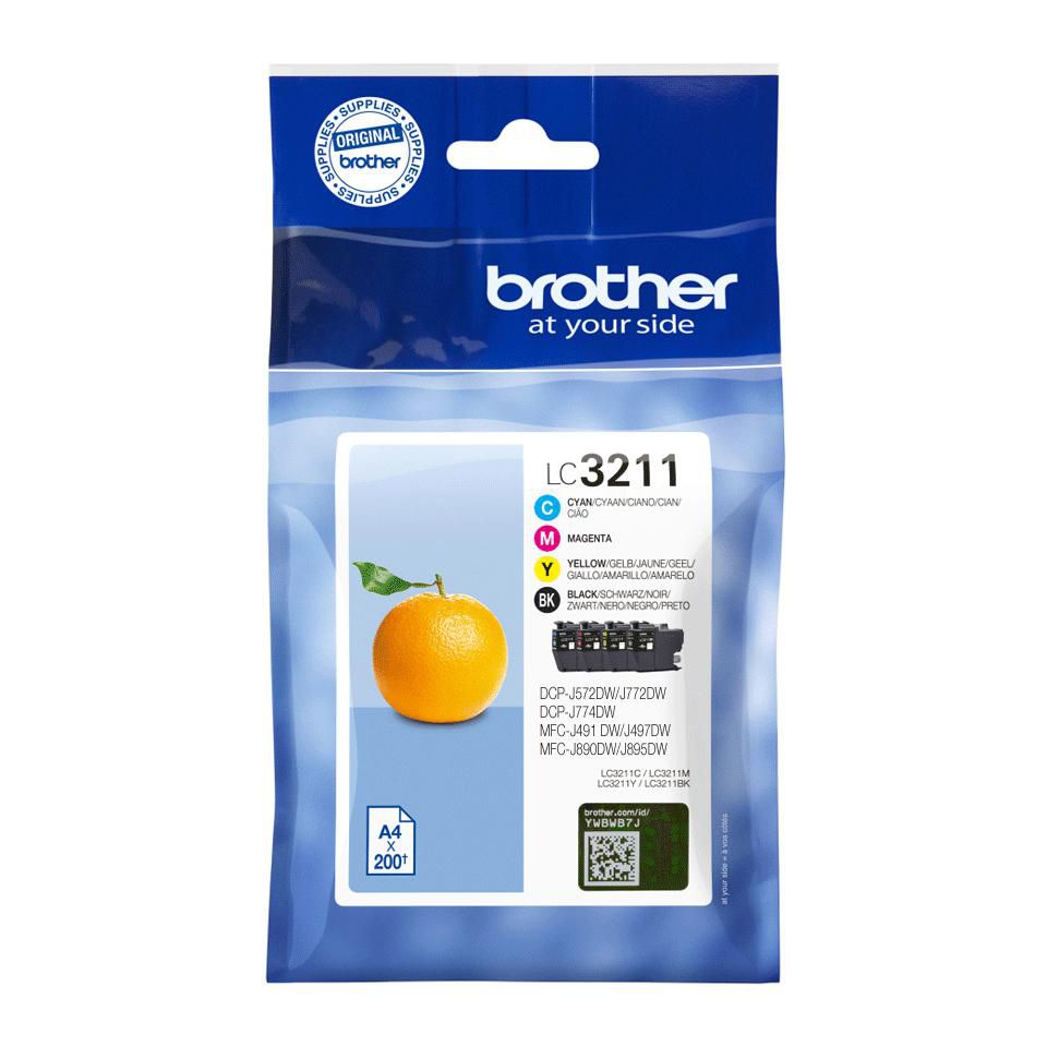 Brother LC3211 Tintenpatronen-Multipack, 4er-Set (Original) – für DCP-J772/774, MFC-J890/895…