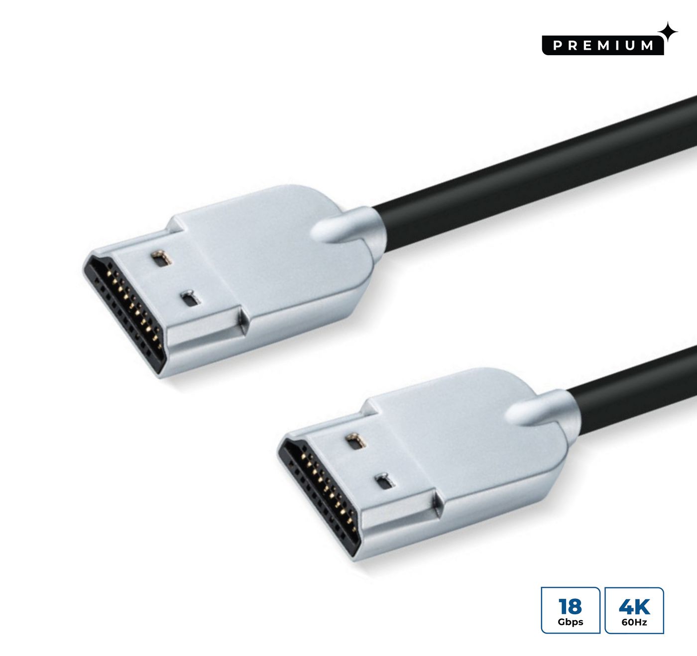 Microconnect HDMI Kabel HDMI 2.0 4K 60 Hz – 1 m – HDR, ARC – Schwarz/Metallisch