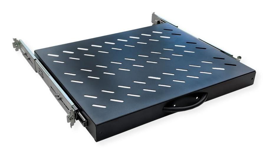 VALUE Rack-Regalboden 19" – 1U – 483 × 568 × 44 mm – 25 kg – Schwarz – Stahl – 1 Stk.