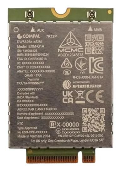DELL DW5826E WWAN-Modul – für Dell Pro 13/14/16 Plus und Dell 14/16 Plus (2-in-1) – PCI Express, 600 Mbit/s