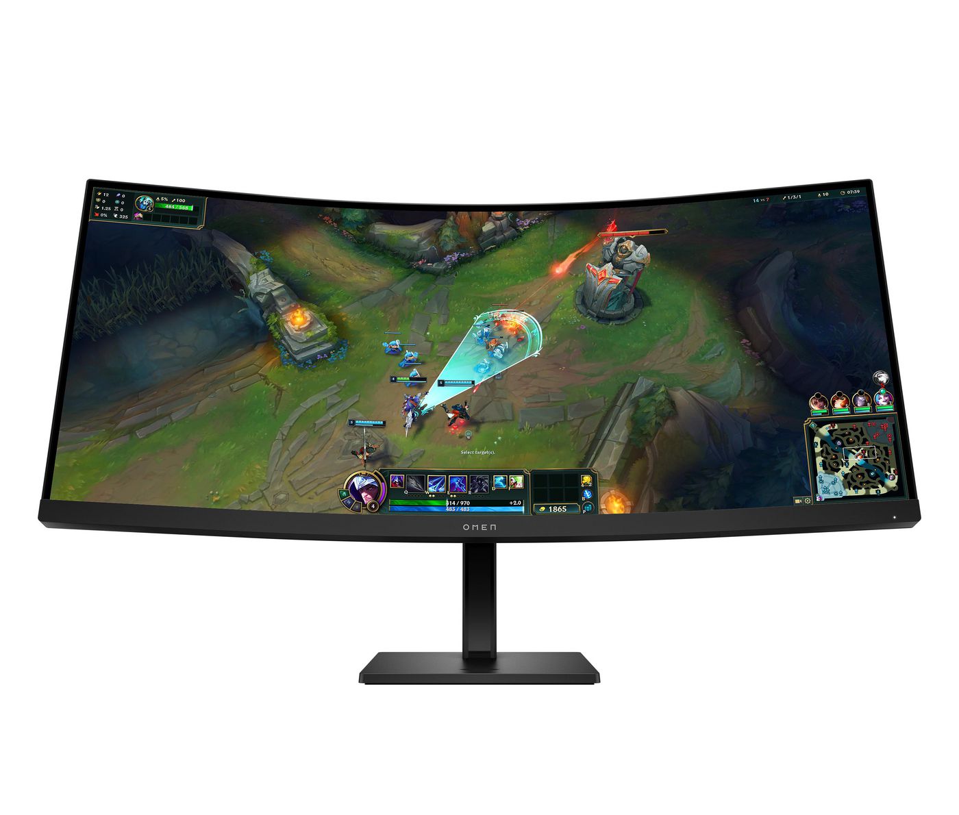 HP OMEN 34c G2 – 34" Gebogen 1500R, 3440 × 1440 (UWQHD), VA, 180 Hz, DisplayHDR 400
