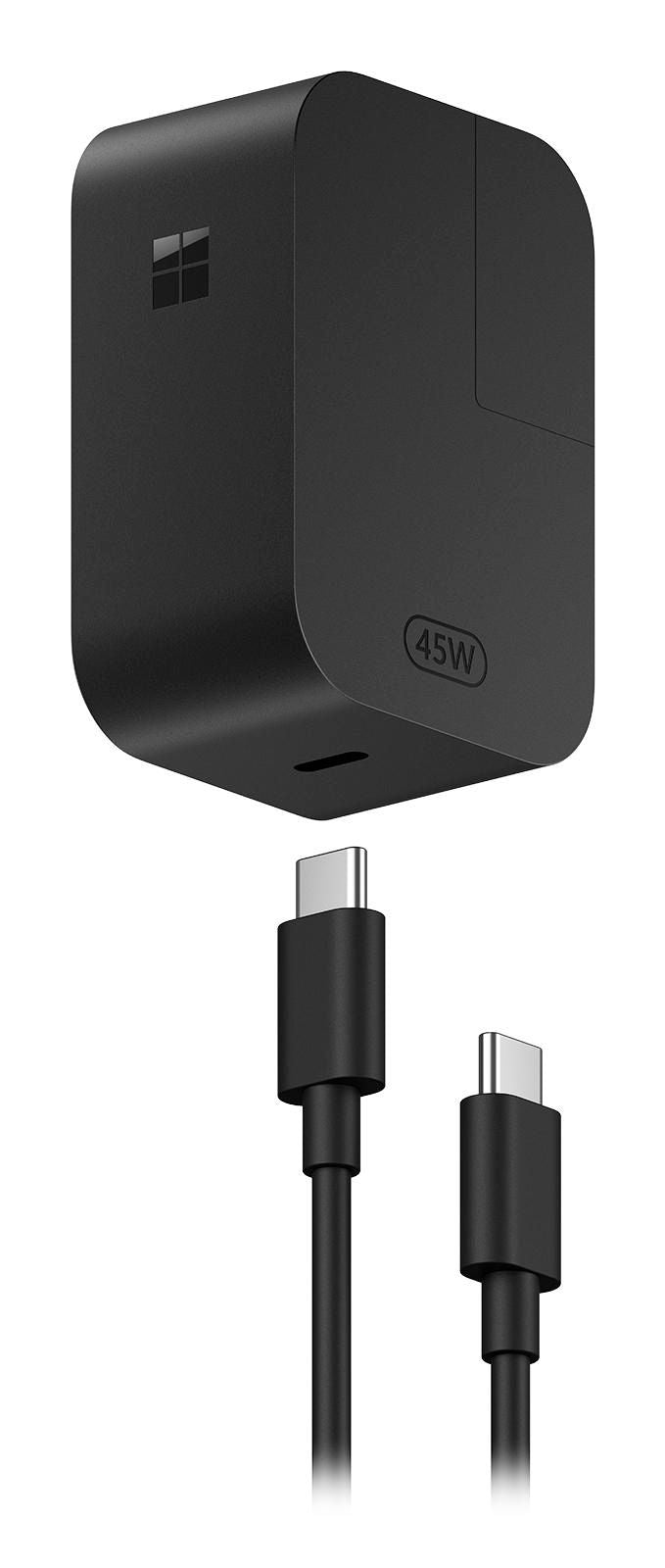 Microsoft Surface USB-Wandladegerät 45 W – USB-C×1 – für Surface und andere USB-C-Geräte, schwarz