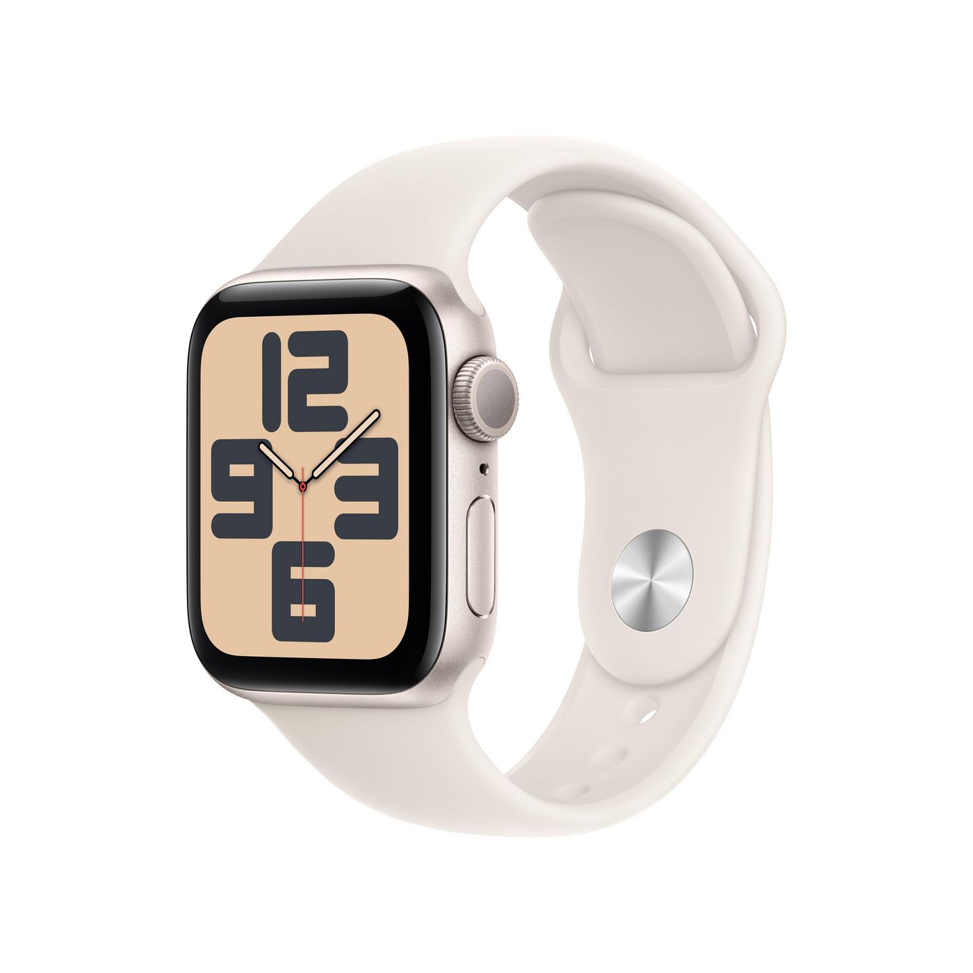 Apple Watch SE 40 mm GPS – Aluminium Starlight, Sportarmband, Beige, S/M, 50 m, für iPhone