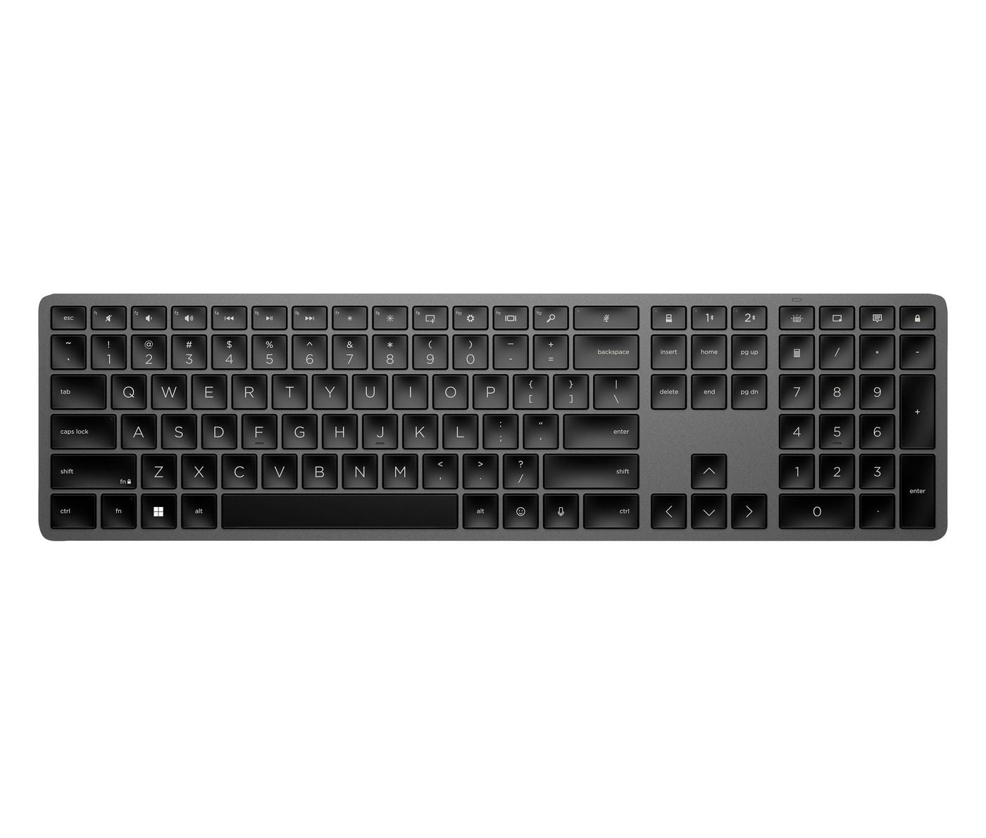HP 975 – Tastatur – Bluetooth & 2,4 GHz (Nano-Empfänger) – USB-C – beleuchtet – Schwarz