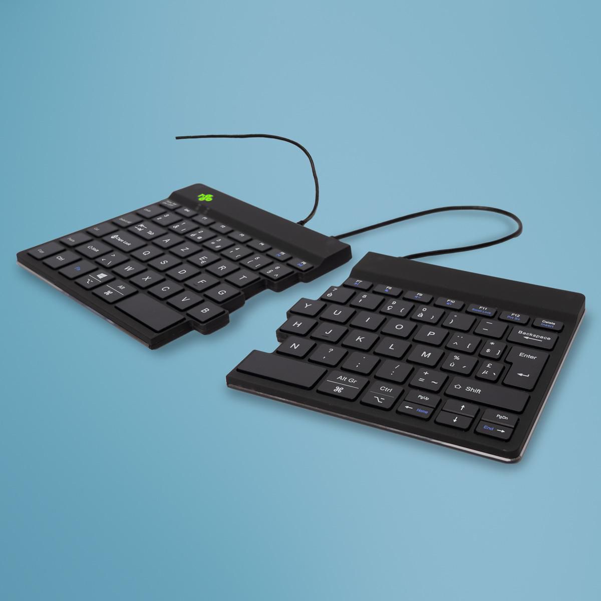 R-Go Tools Break – Tastatur, kabelgebunden (USB-A), FR-Layout (FR), ergonomisch, schwarz