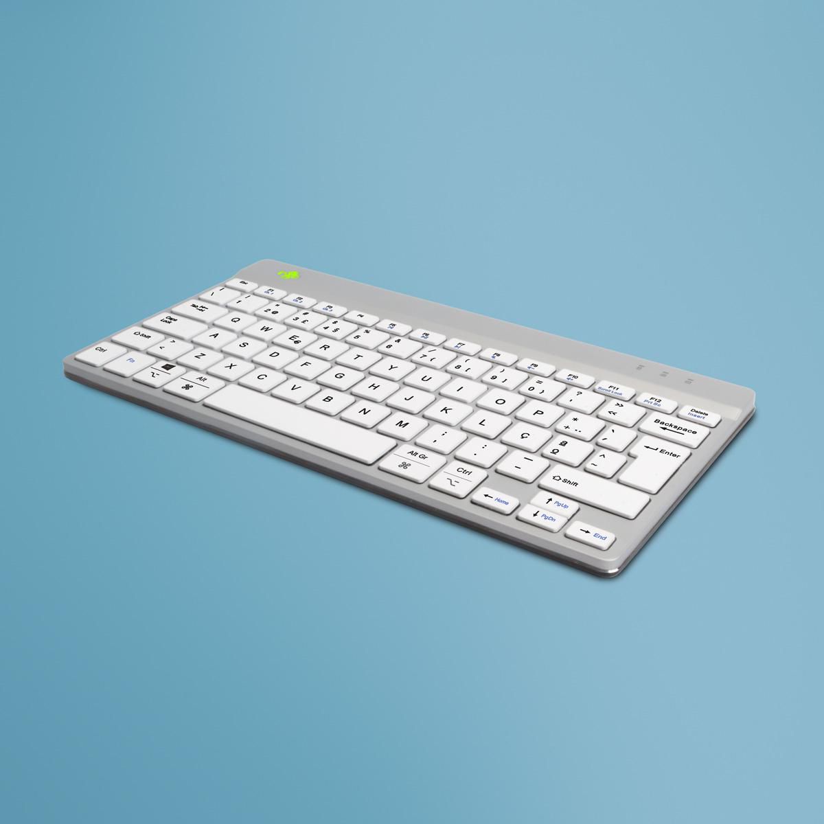 R-Go Tools Compact Break – Tastatur, kabellos (Bluetooth), ergonomisch, Weiss