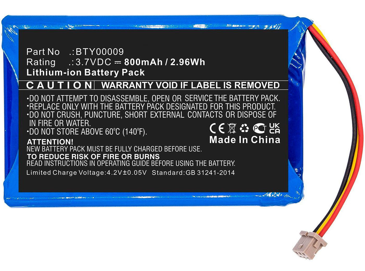 CoreParts Akku, 800 mAh, 3,7 V, Li-Ion, für Ingenico, Blau