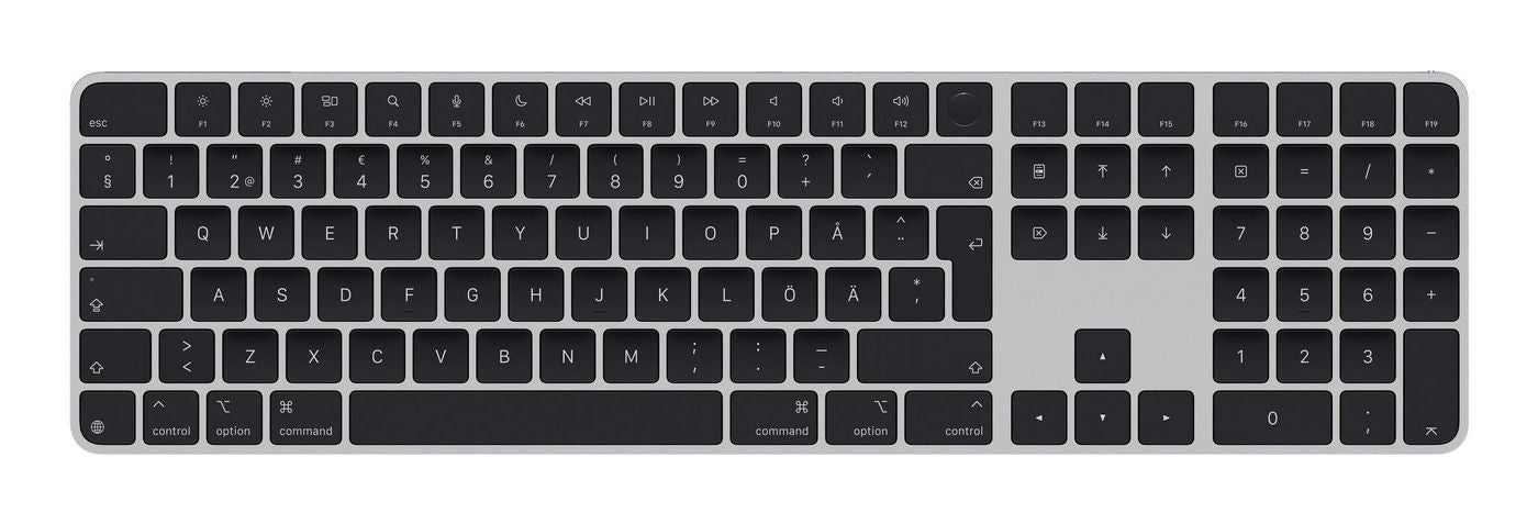 Apple Magic Keyboard – Tastatur – kabelgebunden & Bluetooth (USB‑C) – QWERTY (SE) – schwarz – für Mac-Computer