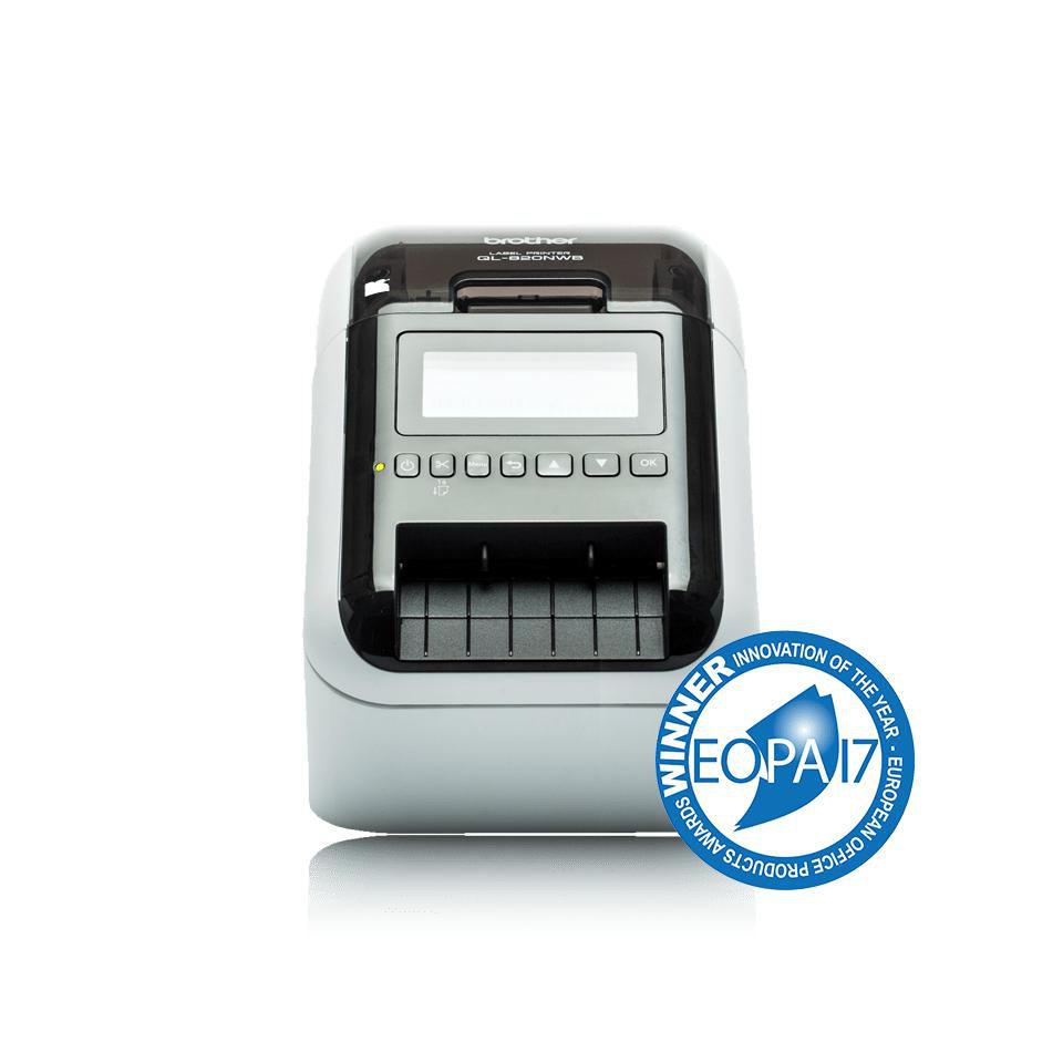Brother DYMO QL-820NWB – Etikettendrucker, Thermodirekt, bis 62 mm, 2-farbig (schwarz/rot), USB, WLAN, 300×600 dpi