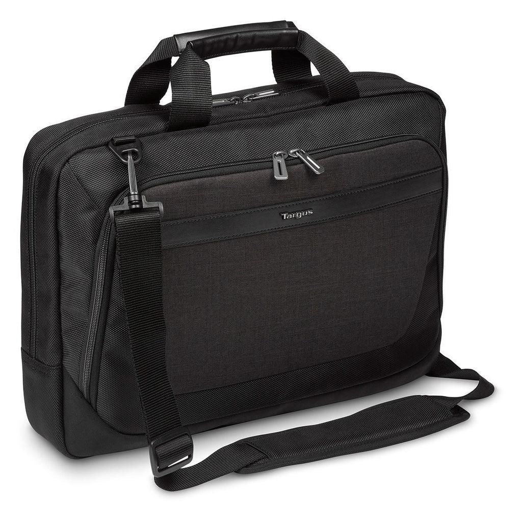 Targus CitySmart Advanced Notebook-Tasche bis 15,6" – Abnehmbarer Schultergurt, Fronttasche – Schwarz/Grau