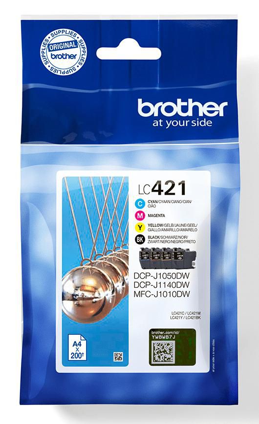 Brother LC421VAL Tintenpatronen-Multipack, 4er-Set (Original) – für MFC-J1010DW, DCP-J1050DW/1140DW