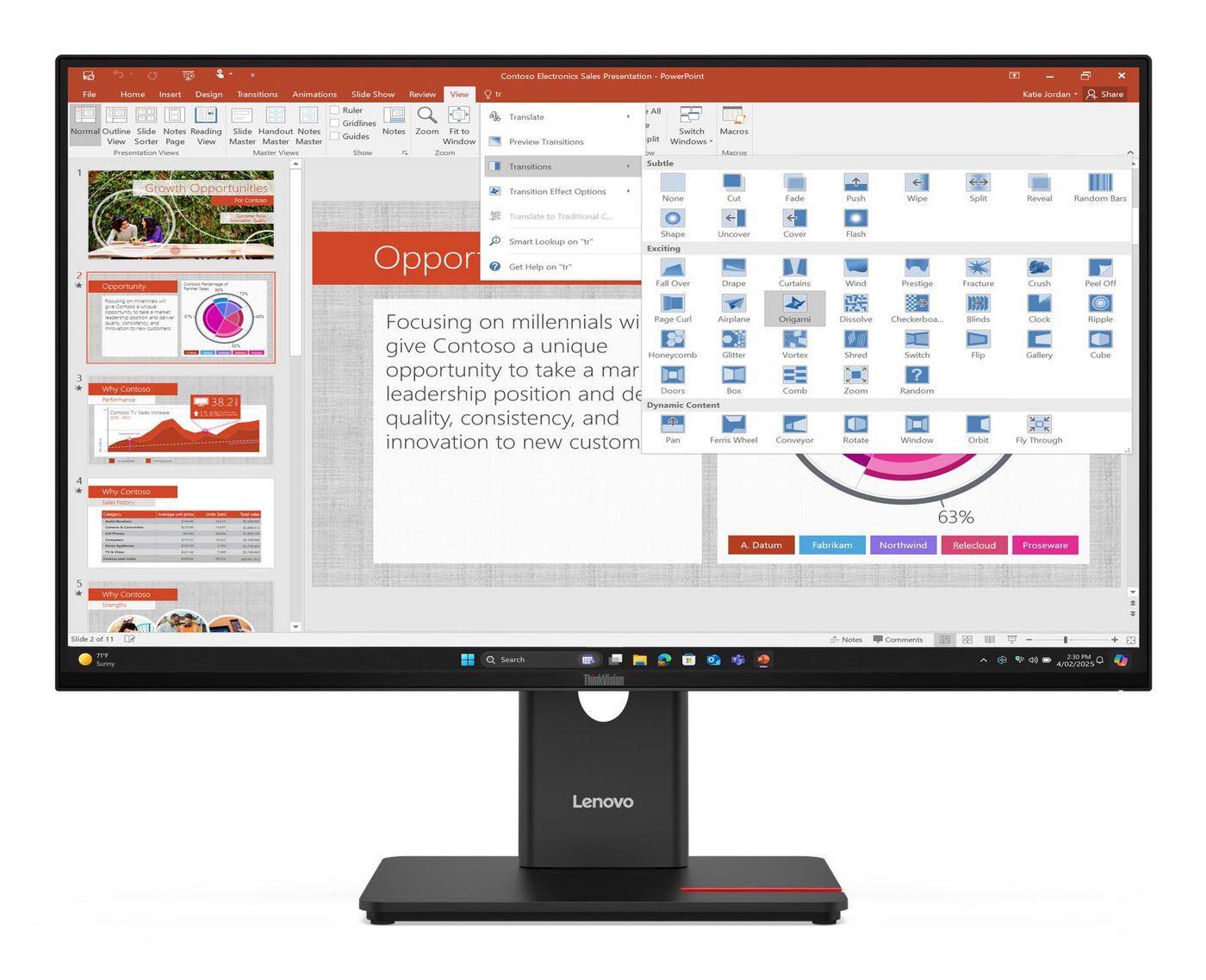 Lenovo ThinkVision T27-40 LED Monitor, 27", 1920 × 1080 (Full HD), Schwarz