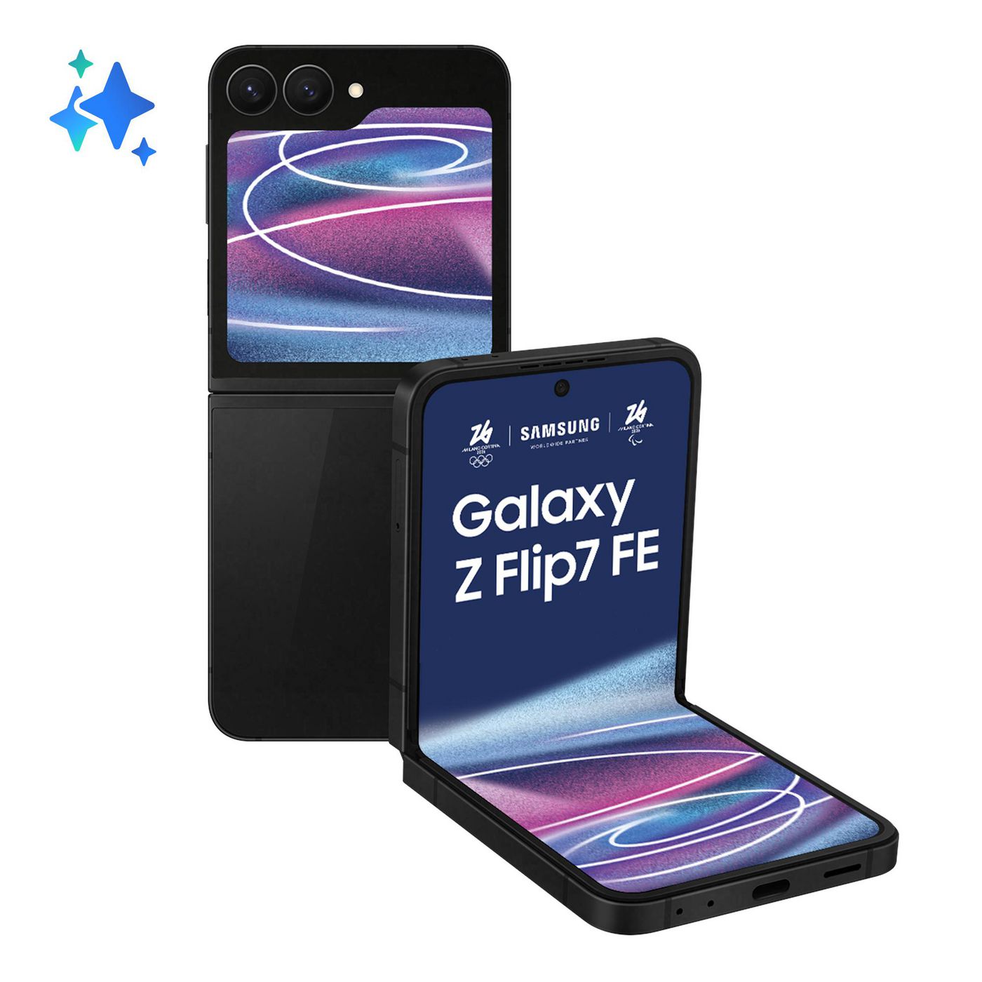 Samsung Galaxy Z Flip7 FE 5G – schwarz, 6,7", 2640 × 1080, Android, 128 GB, 8 GB, eSIM, NFC