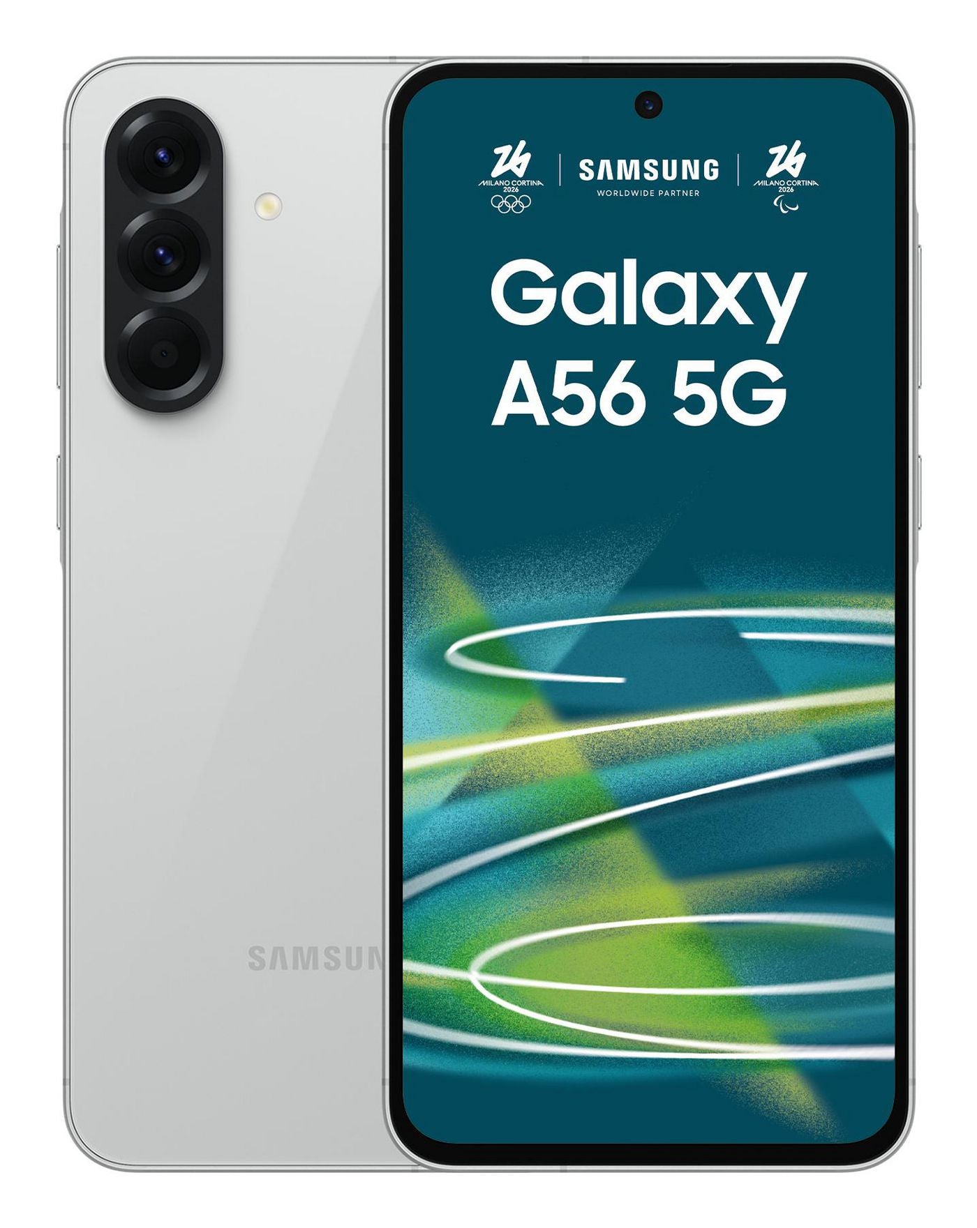 Samsung Galaxy A56 – Hellgrau, 6,7", 1080 × 2340, Android 15, 256 GB, 8 GB, Dual-SIM, 5G, IP67, NFC