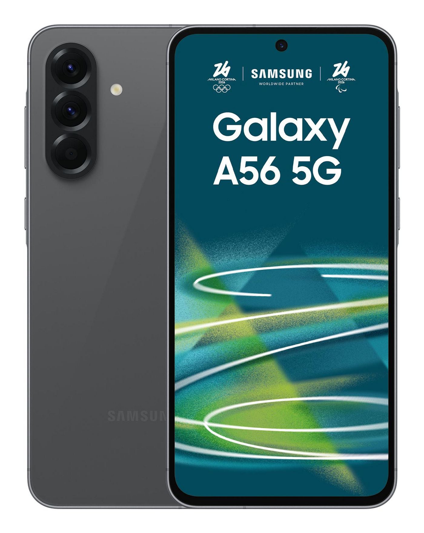 Samsung Galaxy A56 – Graphit, 6,7", 1080 × 2340, Android 15, 128 GB, 8 GB, Dual-SIM, 5G, IP67, NFC