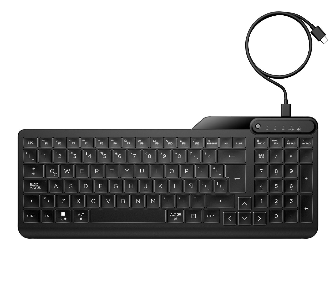 HP 405 – Tastatur, kabelgebunden (USB-C), Fullsize (mit Ziffernblock) – für Windows 10, Windows 11 & ChromeOS
