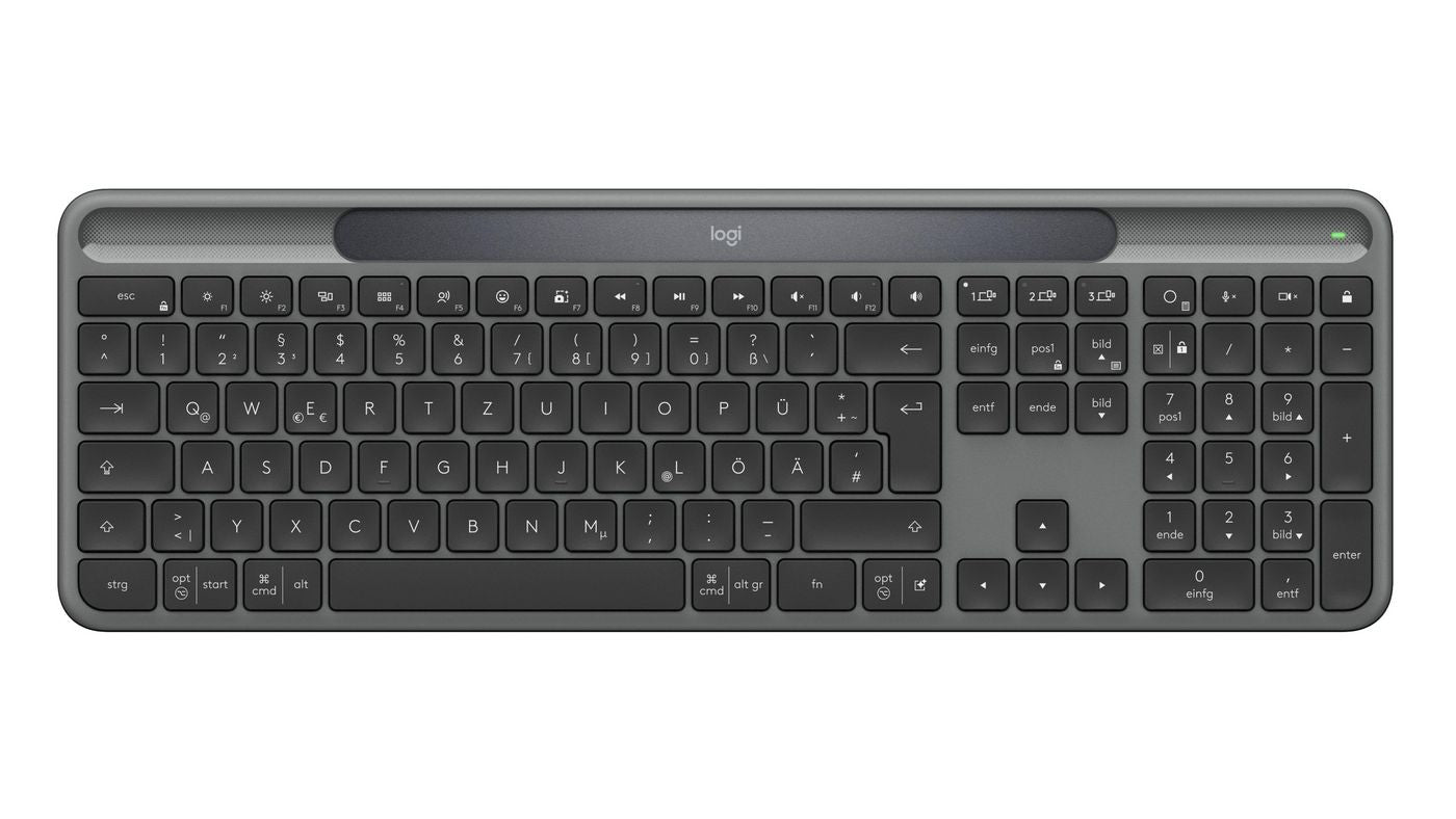 Logitech Signature Slim Solar+ K980 – Tastatur, kabellos (Bluetooth/2,4 GHz), DE-Layout (DE)