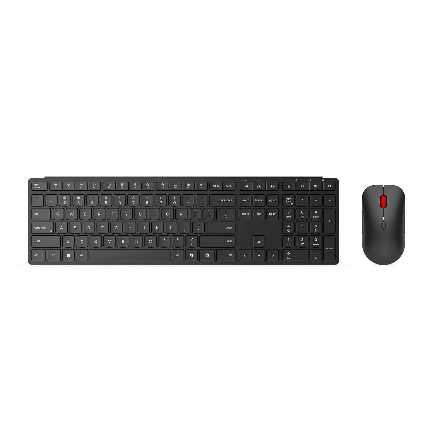 Lenovo Tastatur- und Maus-Set – Bluetooth & 2,4 GHz (USB-A Empfänger) – AZERTY (BE) – Schwarz