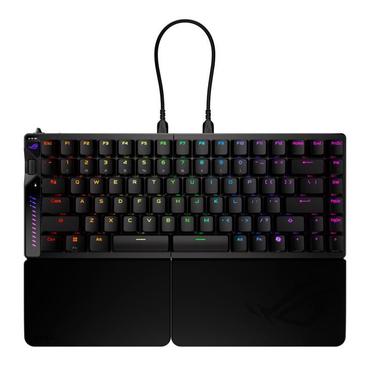 ASUS ROG Falcata – Gaming-Tastatur 75% – Mechanisch, RGB – Bluetooth & 2,4 GHz – Ohne Ziffernblock – Schwarz