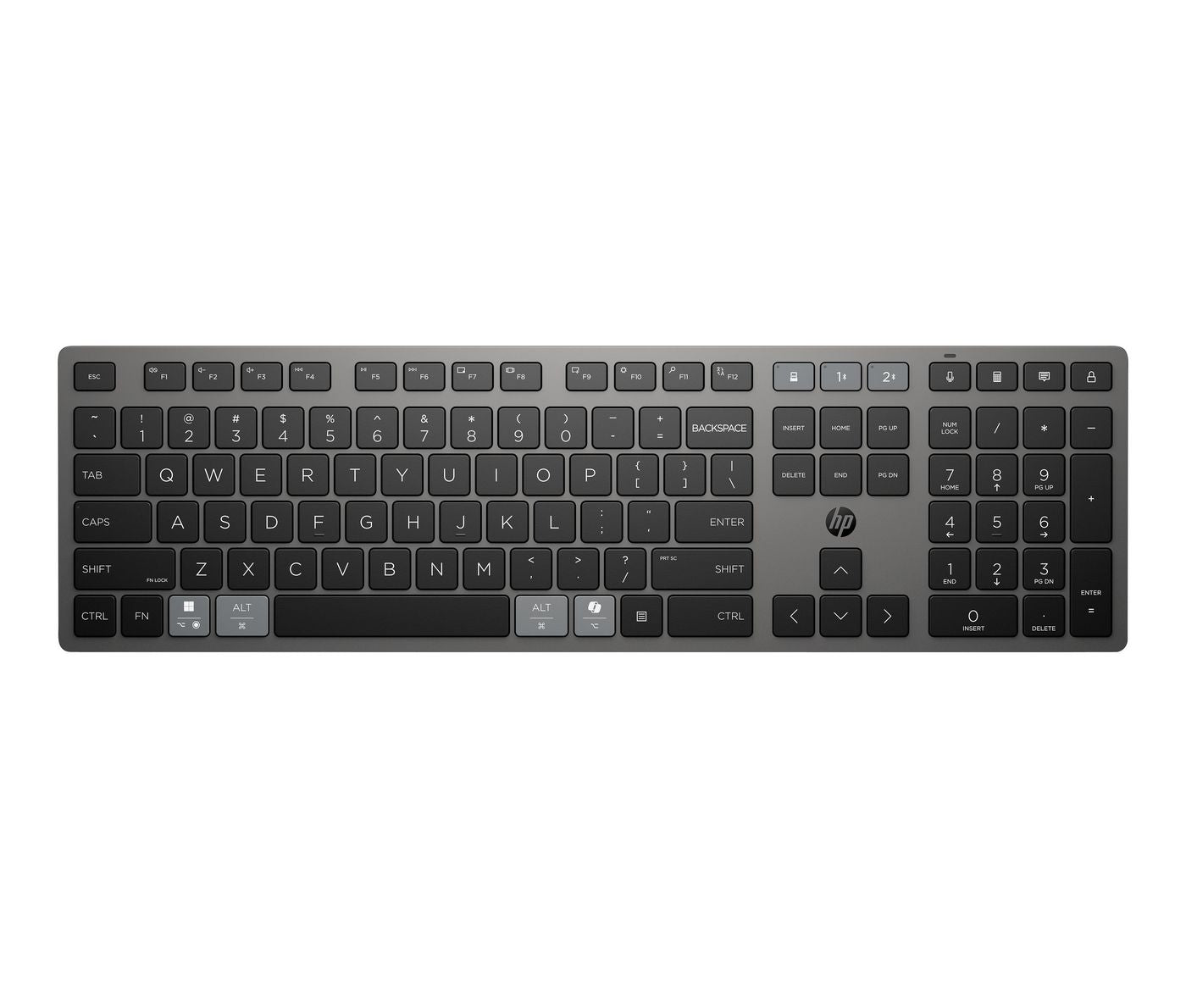 HP 725 Multi-Device – Tastatur – Bluetooth & 2,4 GHz (USB-A Empfänger) – AZERTY (BE) – Grau