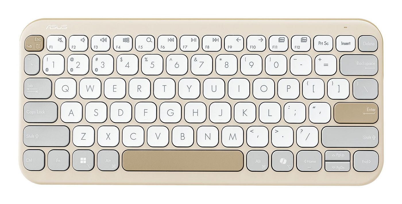ASUS KW100 – Tastatur 75% – Bluetooth 5.0 – Ohne Ziffernblock – Beige