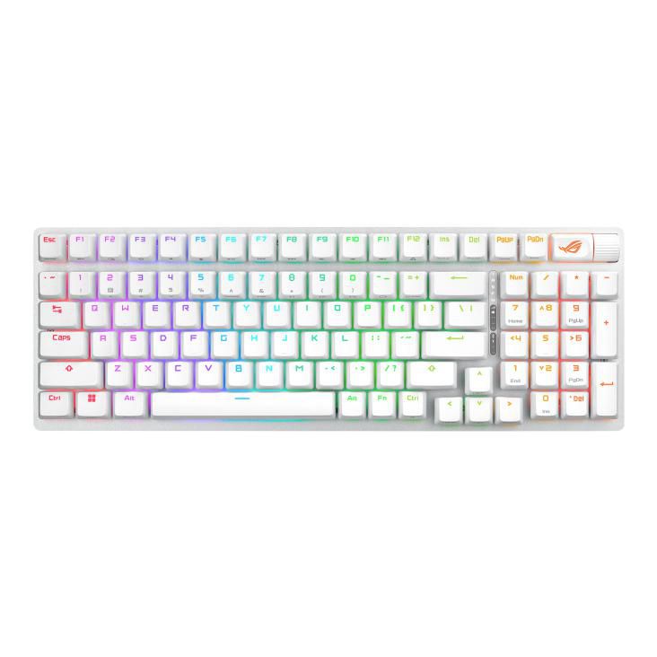 ASUS X901 Scope II 96 – Gaming-Tastatur 96% – Mechanisch – Bluetooth & 2,4 GHz – RGB – Weiss