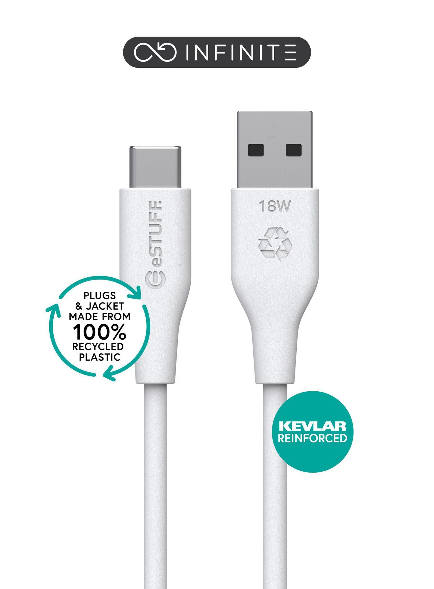 eSTUFF USB-C auf USB-A Kabel – USB 2.0 – 1 m – PD 60 W – PVC – für USB-C-Geräte