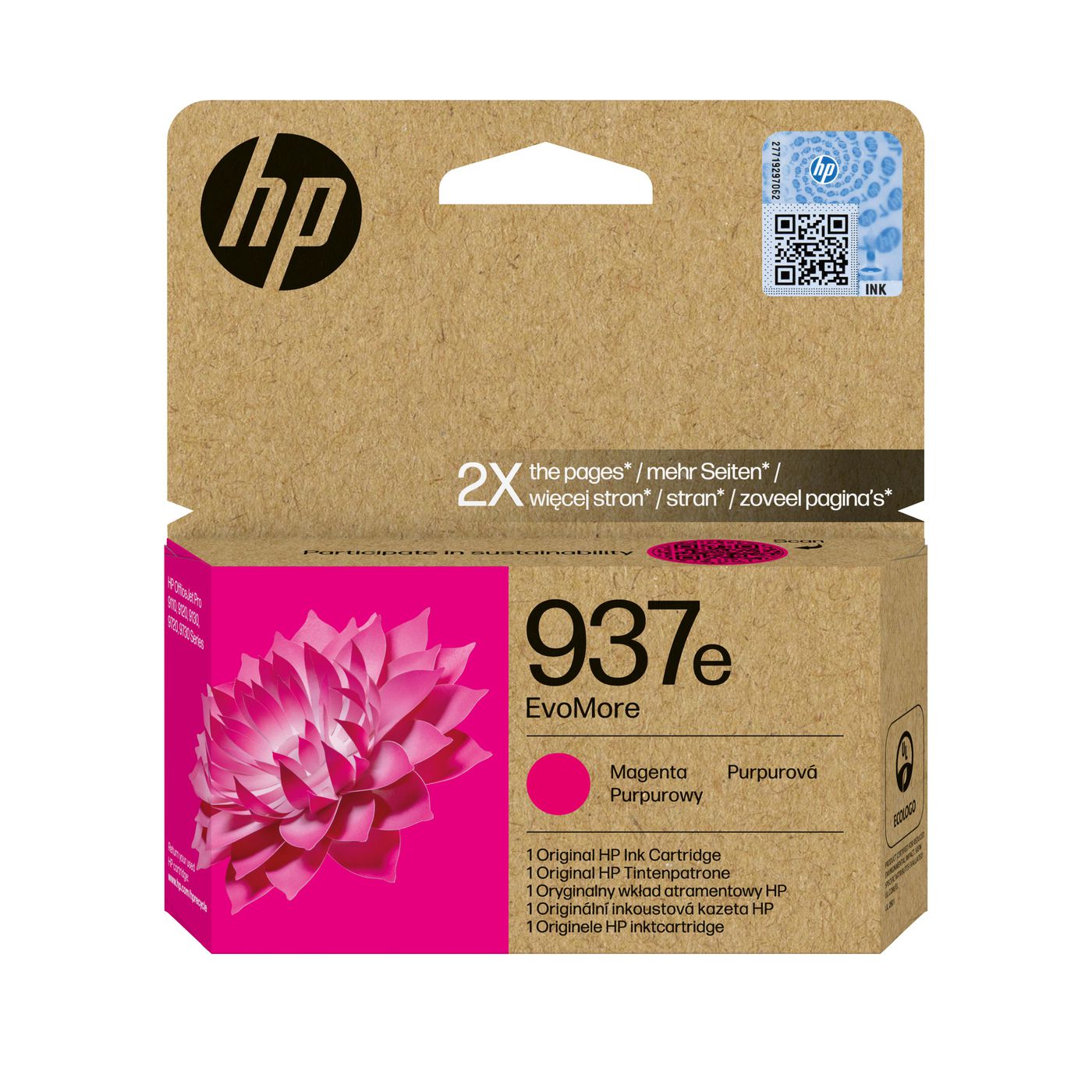 HP 937EXL Magenta Tintenpatrone (Original) – 1'650 Seiten – für OfficeJet Pro 9110b/9120b/9130b