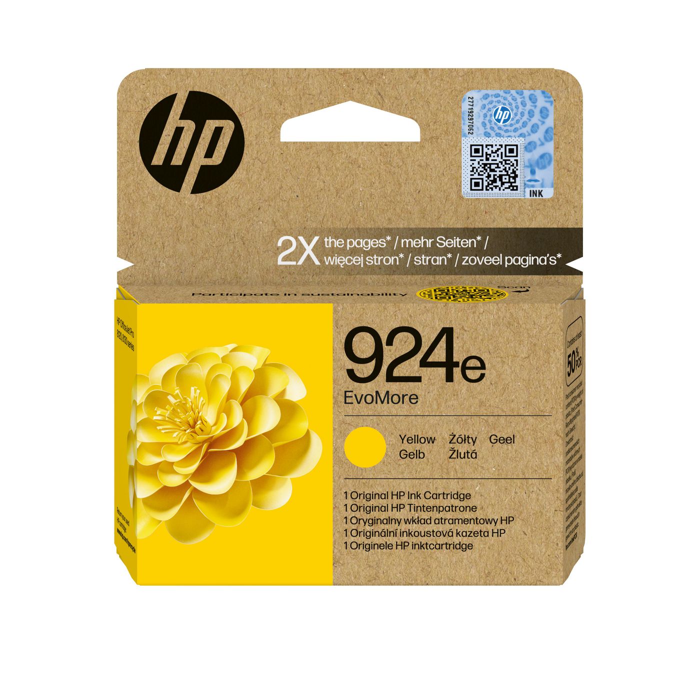 HP 924eXL Gelb Tintenpatrone (Original) – 800 Seiten – für HP OfficeJet Pro 8120e/8130e