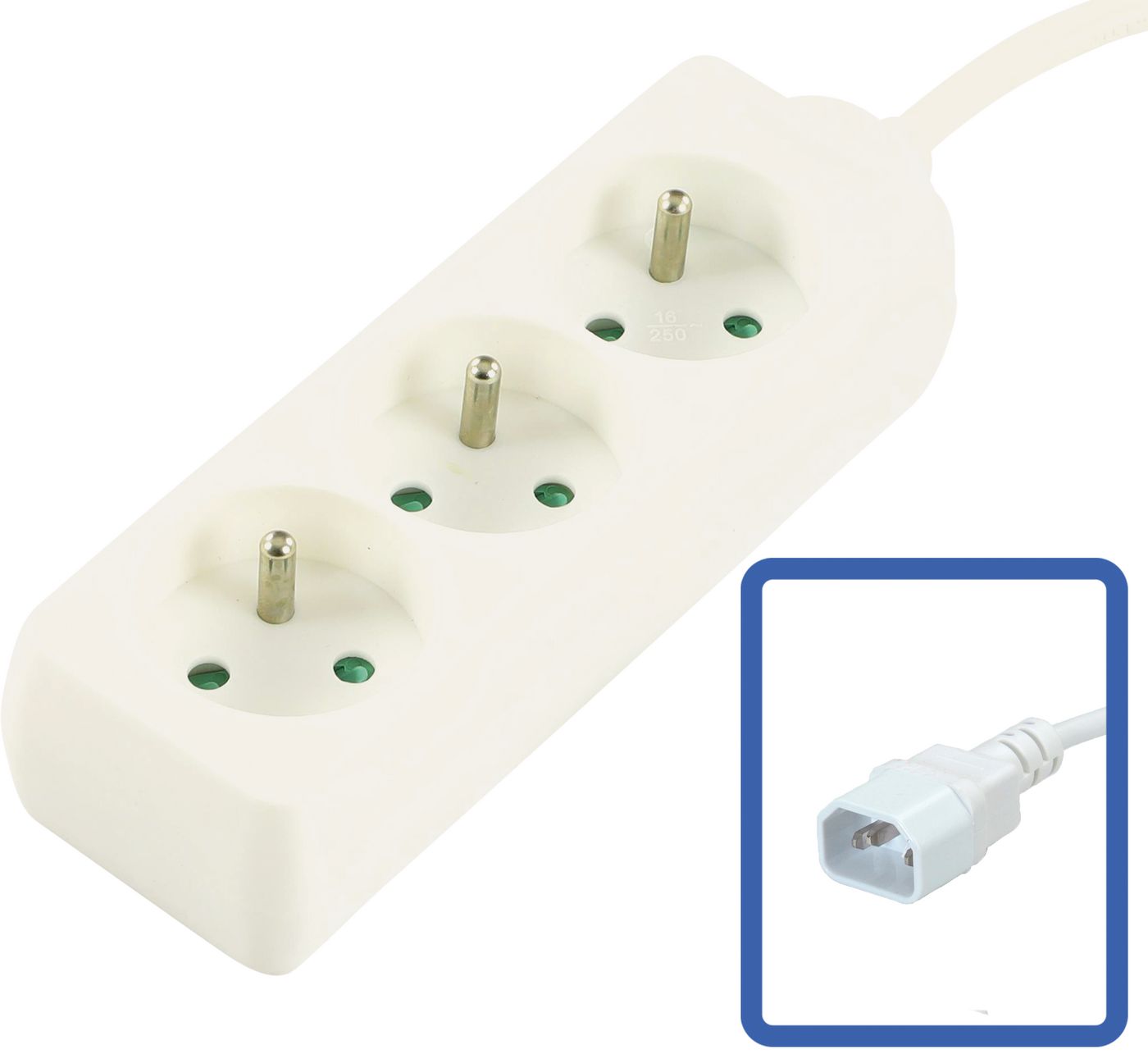 Microconnect Steckdosenleiste – 3× Typ E, 1,5 m, weiss, für UPS