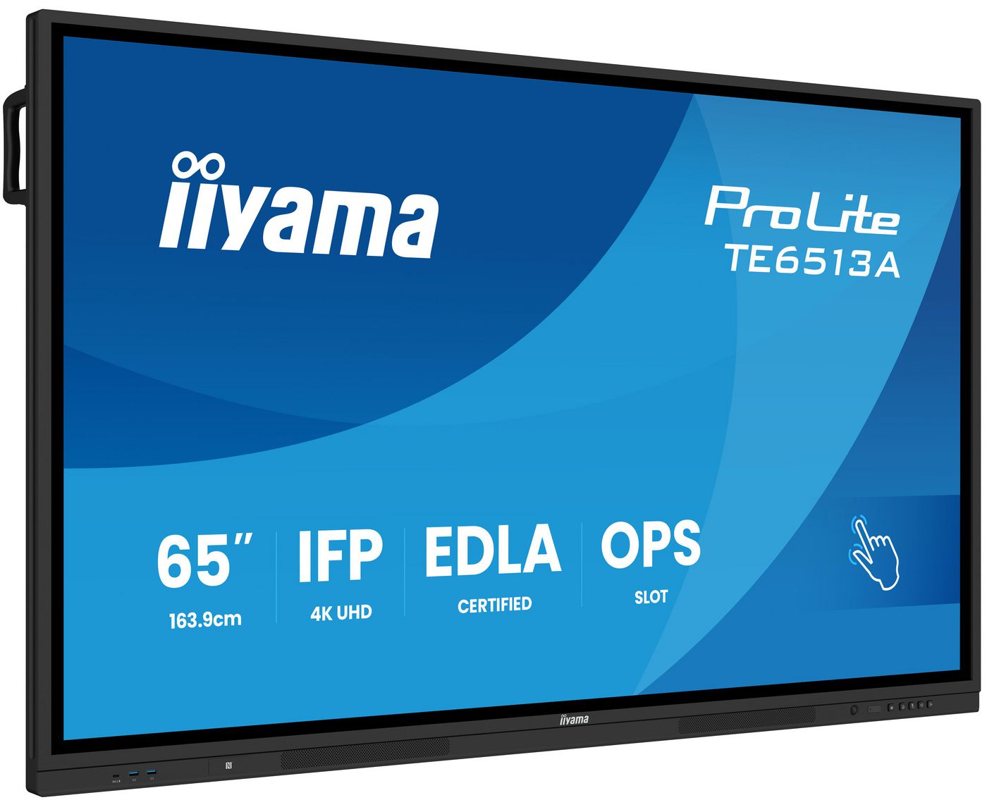 iiyama TE6513A-B2AG – 64,5", 3840 × 2160 (4K), IPS, USB-C 100 W, LAN, Touch