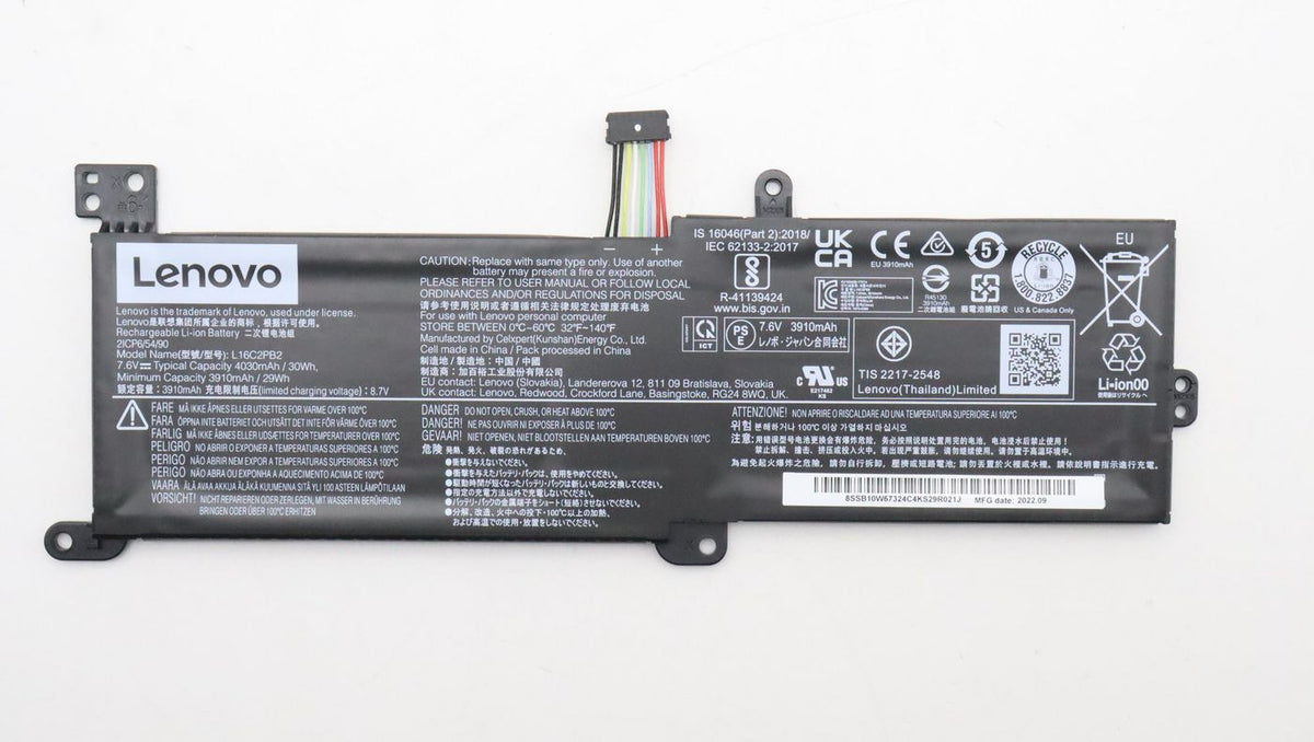 Lenovo Notebook-Akku – für Lenovo Notebooks – 30 Wh, 7,6 V (Lithium-Ion)