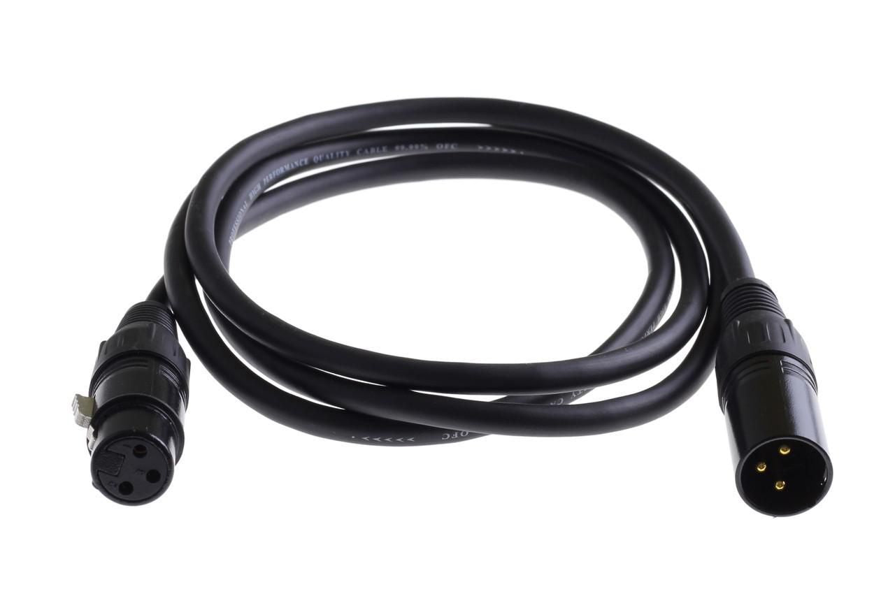 Microconnect XLR-Kabel – 3-pol M–F – 10 m, OFC, abgeschirmt, Schwarz