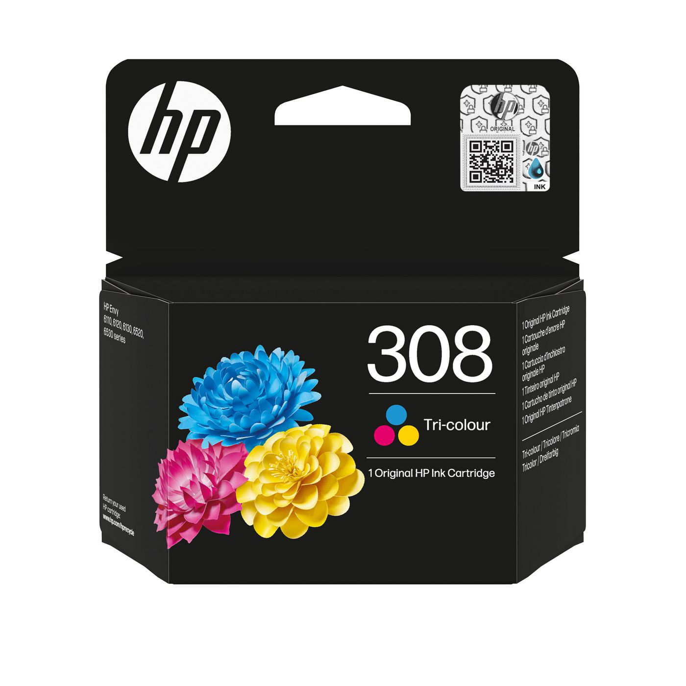 HP 308 Dreifarbig Tintenpatrone (Original) – 120 Seiten – für DeskJet 2900/4300, Envy 6110e/6120e/6130e …
